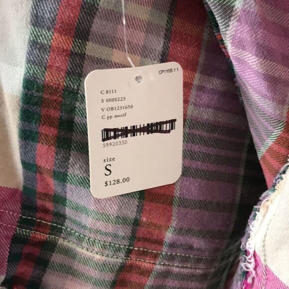 We The Free People Emily Plaid Top size S - Picture 14 of 15